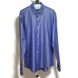 Ben Sherman Shiny Blue Dress Button Down Shirt